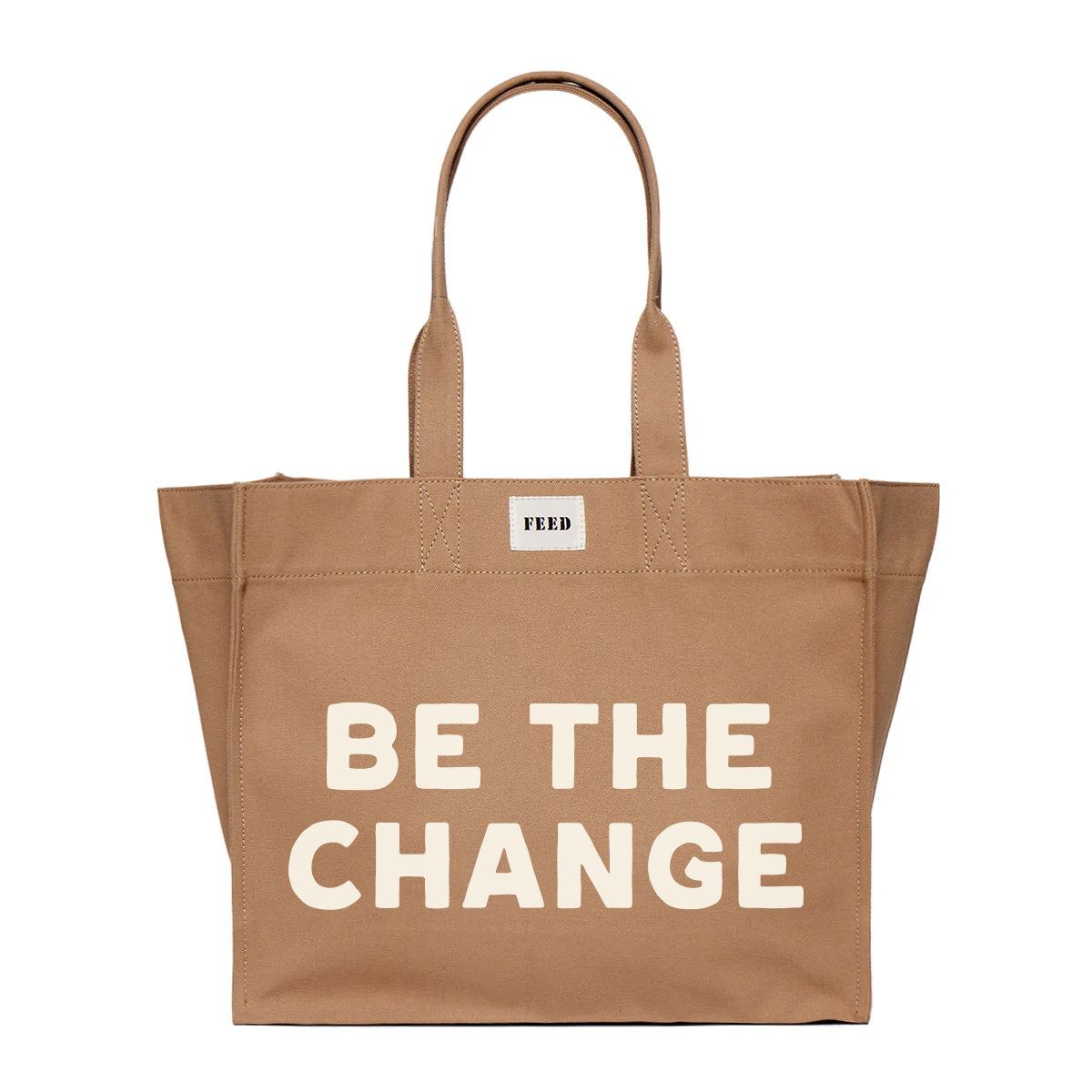 Taupe | front of Be The Change Carryall taupe