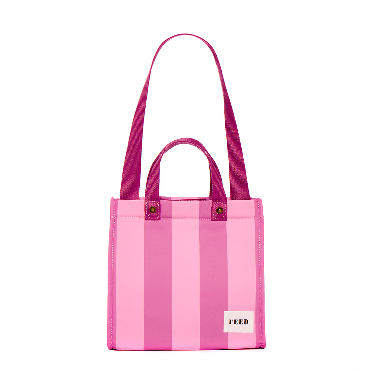 Front Strap Up| Lunch Bag Pink Cabana Strripe