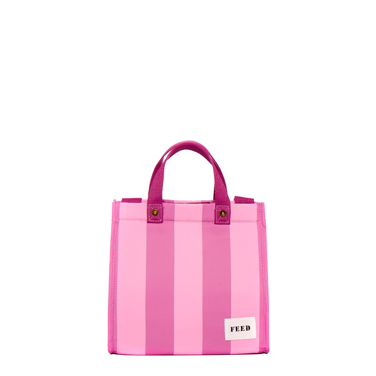 Front | Lunch Bag Pink Cabana Strripe