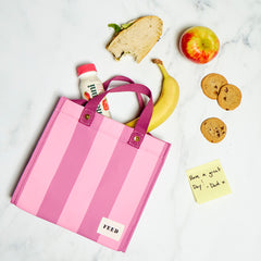 Laydown | Lunch Bag Pink Cabana Strripe