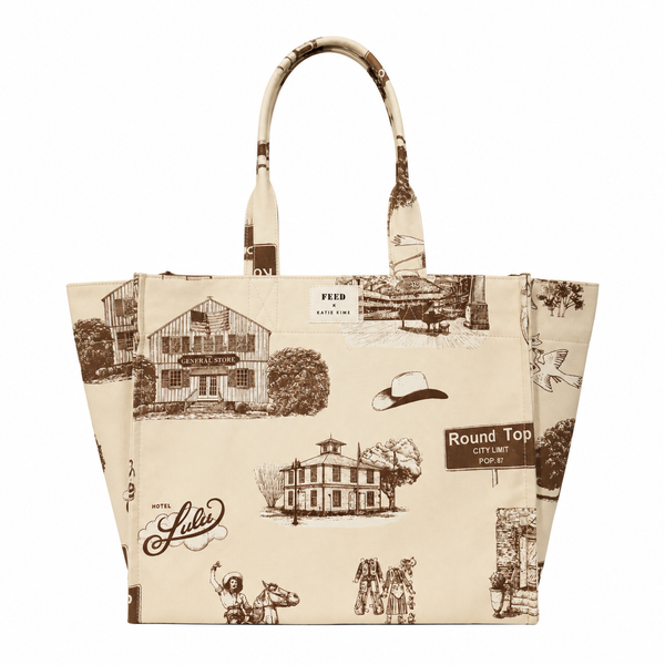 FEED x Katie Kime Round Top Texas Toile Carryall Tote