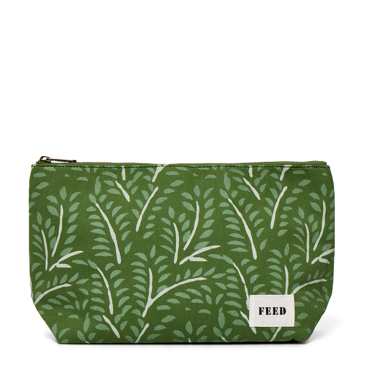 Leaf Block Print | Oversized Pouch front