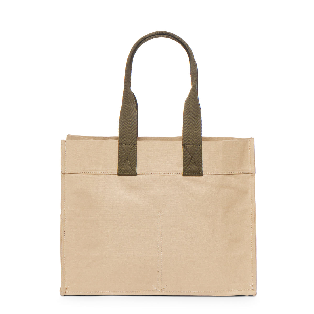 Sand | Back of sand FEED 10 tote bag with FEED the Children of the World text.