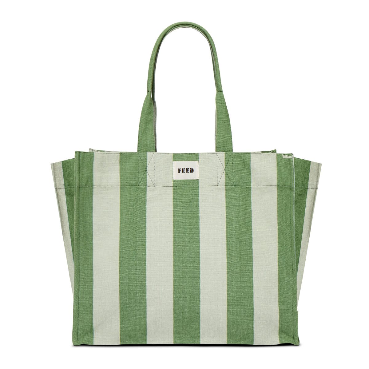 Green Cabana Stripe  | Front of Green Cabana Stripe Carryall