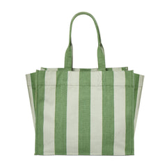 Green Cabana Stripe  | back of Green Cabana Stripe Carryall