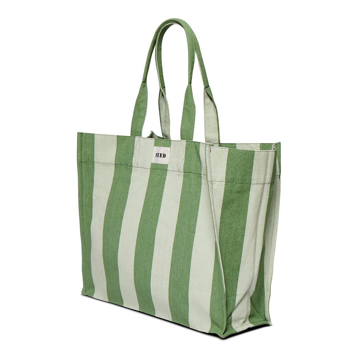 Green Cabana Stripe  | side of Green Cabana Stripe Carryall