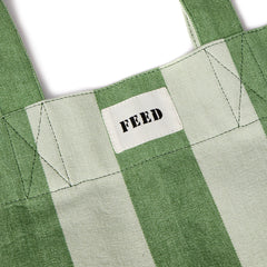 Green Cabana Stripe  | detail of Green Cabana Stripe Carryall