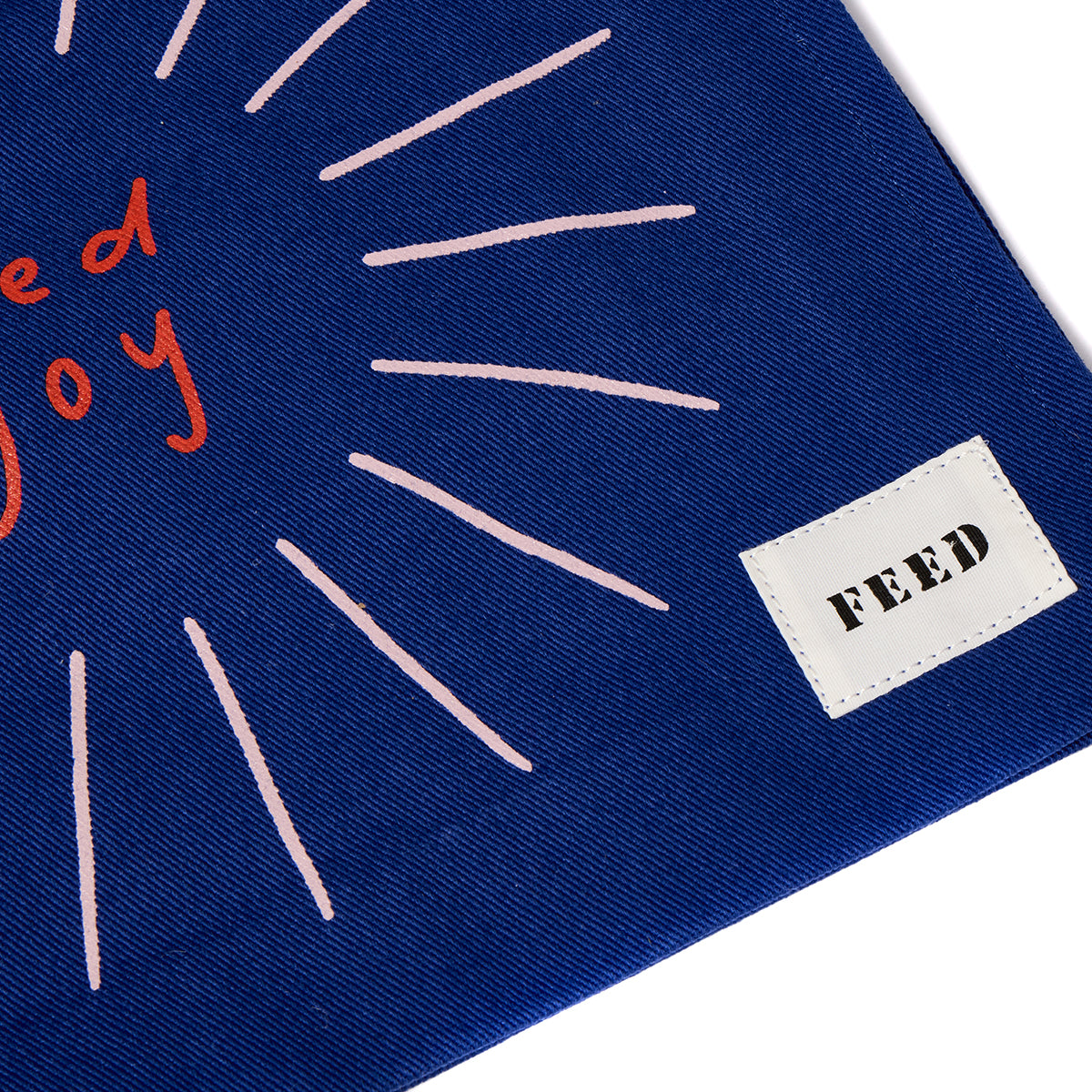 FEED Joy Book Bag | Detail of FEED Joy Book Bag cobalt blue