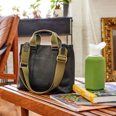 Black | small leather work bag lifestyle shot