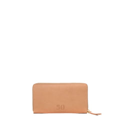 Almond | back of leather wallet