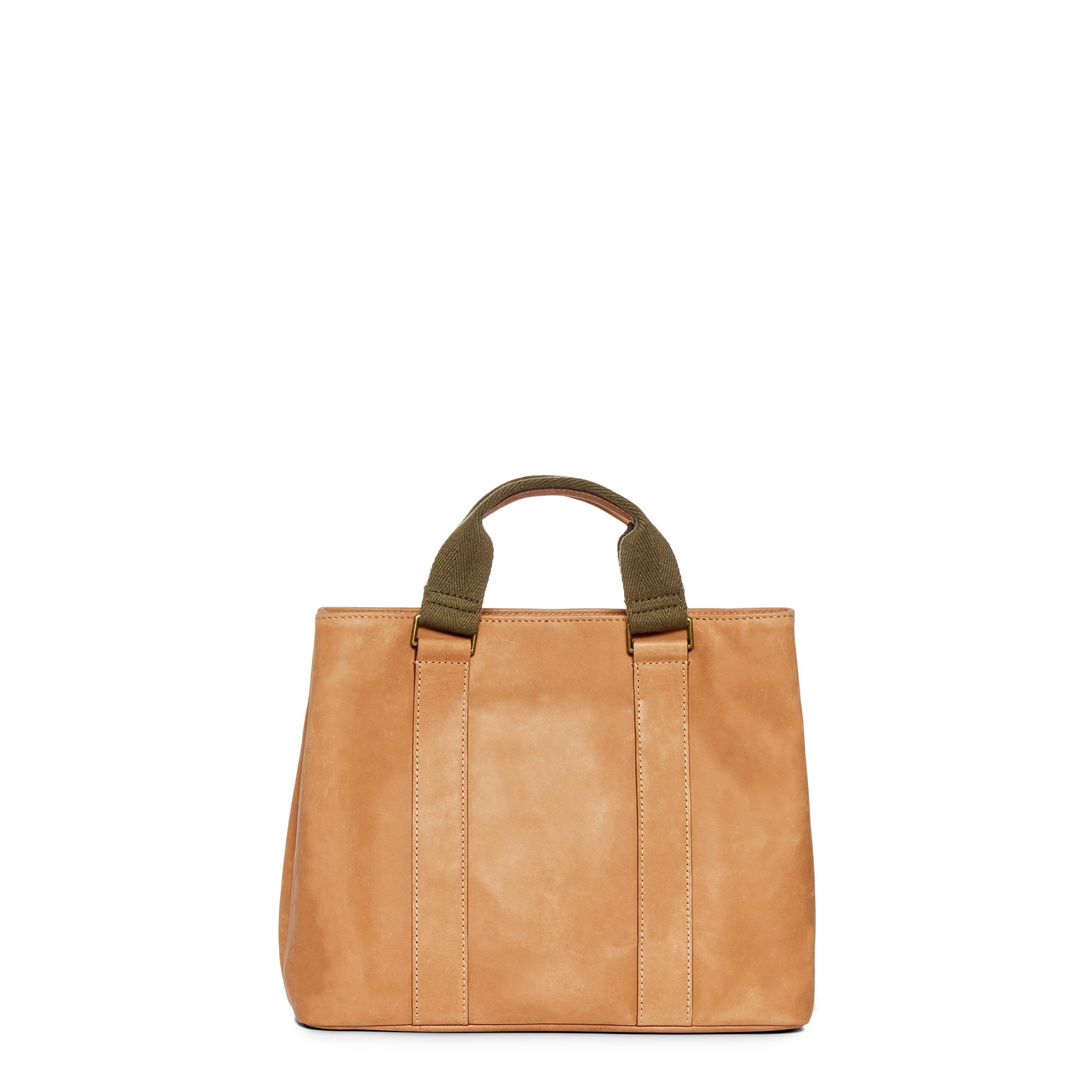 Three Section Large Veggie Tanned Leather Bag: Gina