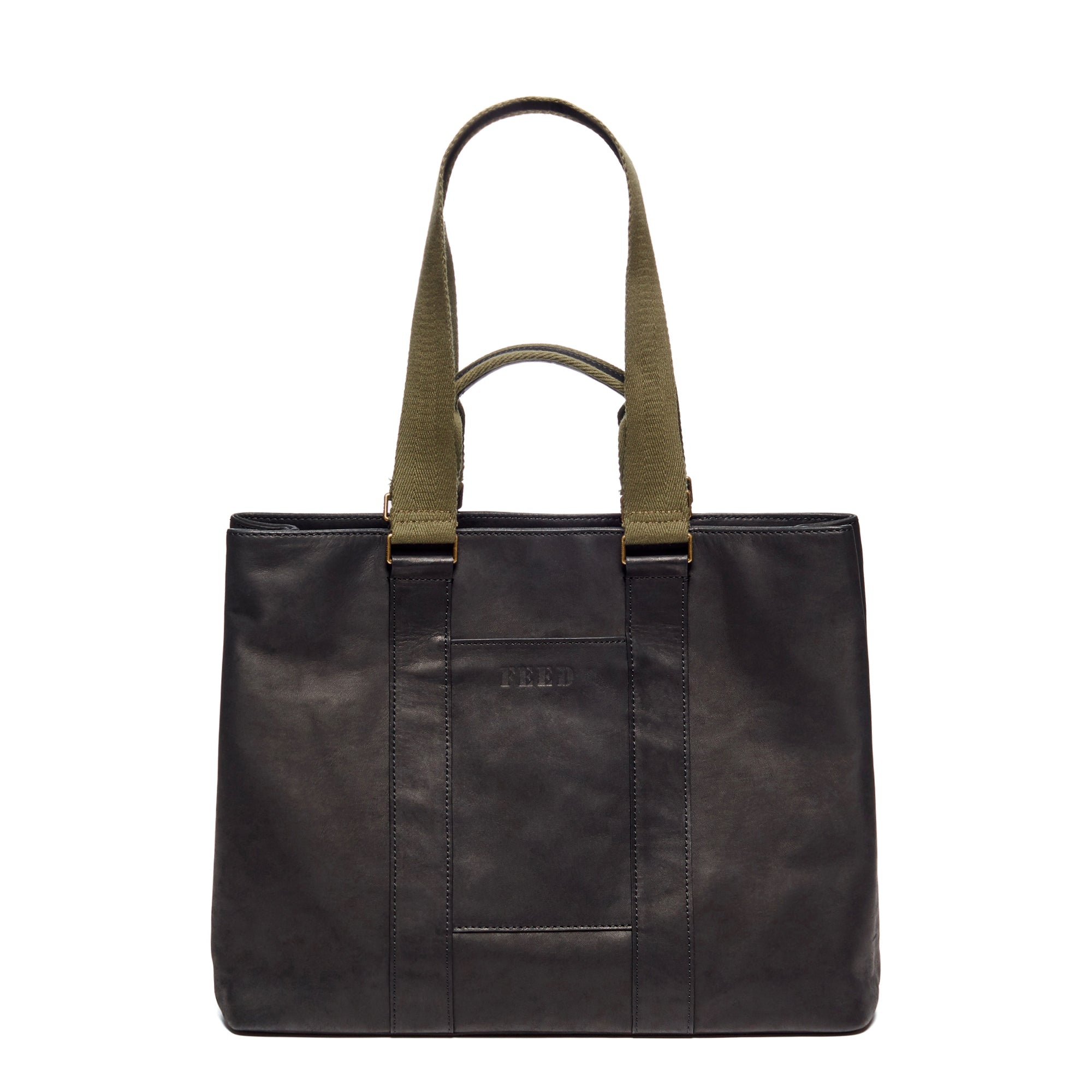 Black | Front black essential bag with shoulder strap.