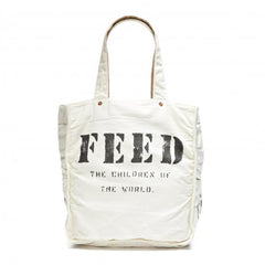 White | Front of white FEED 1 Bag with FEED the Children of the World text.