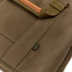 Army Green | close-up of small canvas work bag