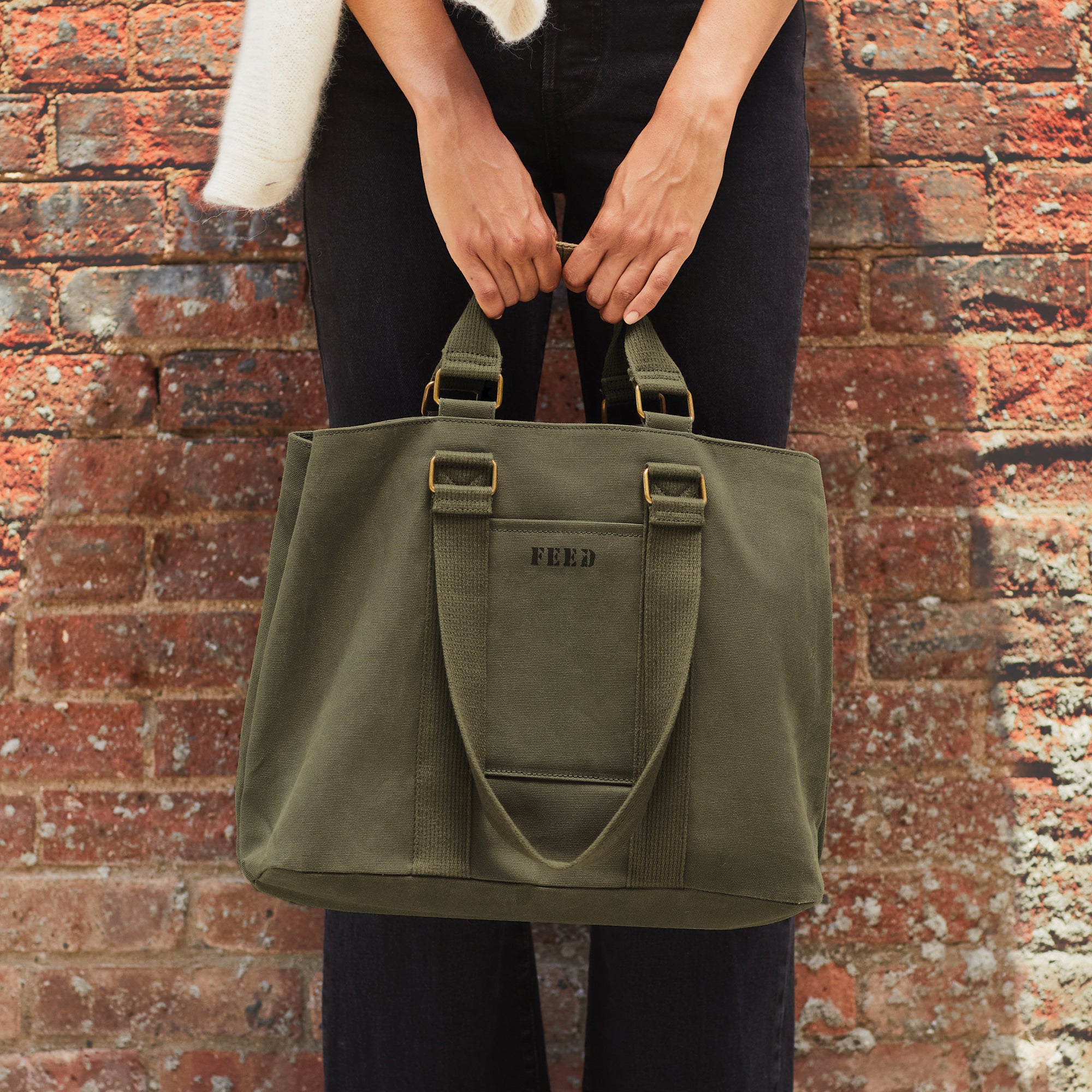 Green leather work bag Clearance